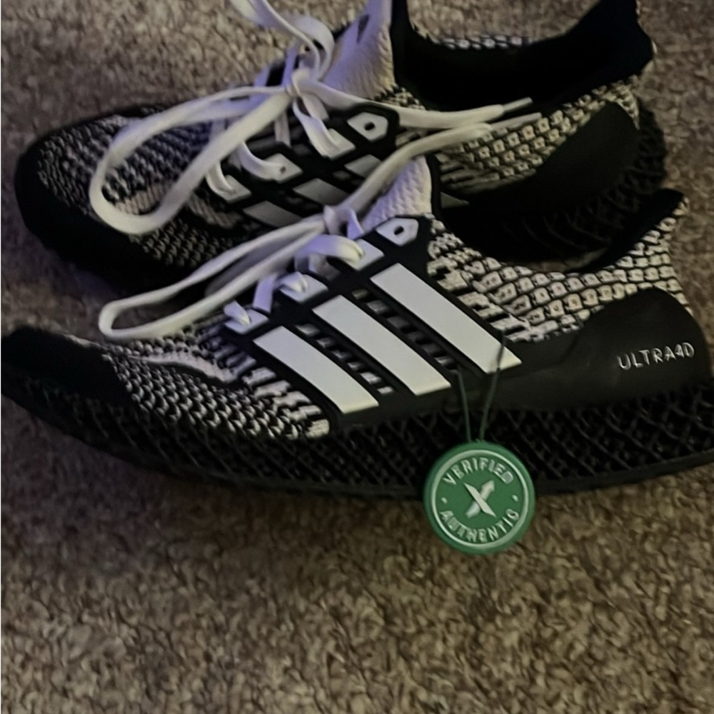 Adidas Ultra 4D Black and White Sneakers